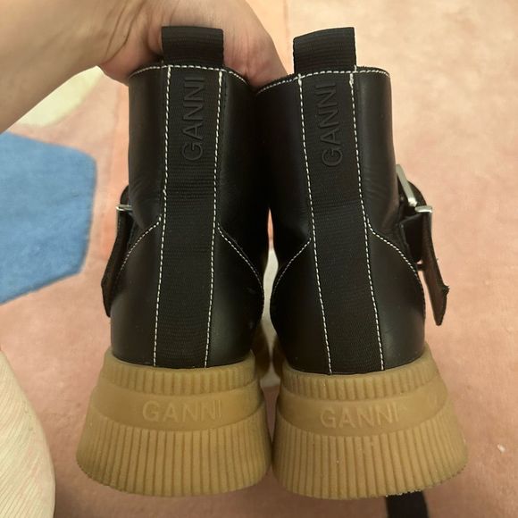 Ganni Black Buckle Boots - Picture 3 of 5